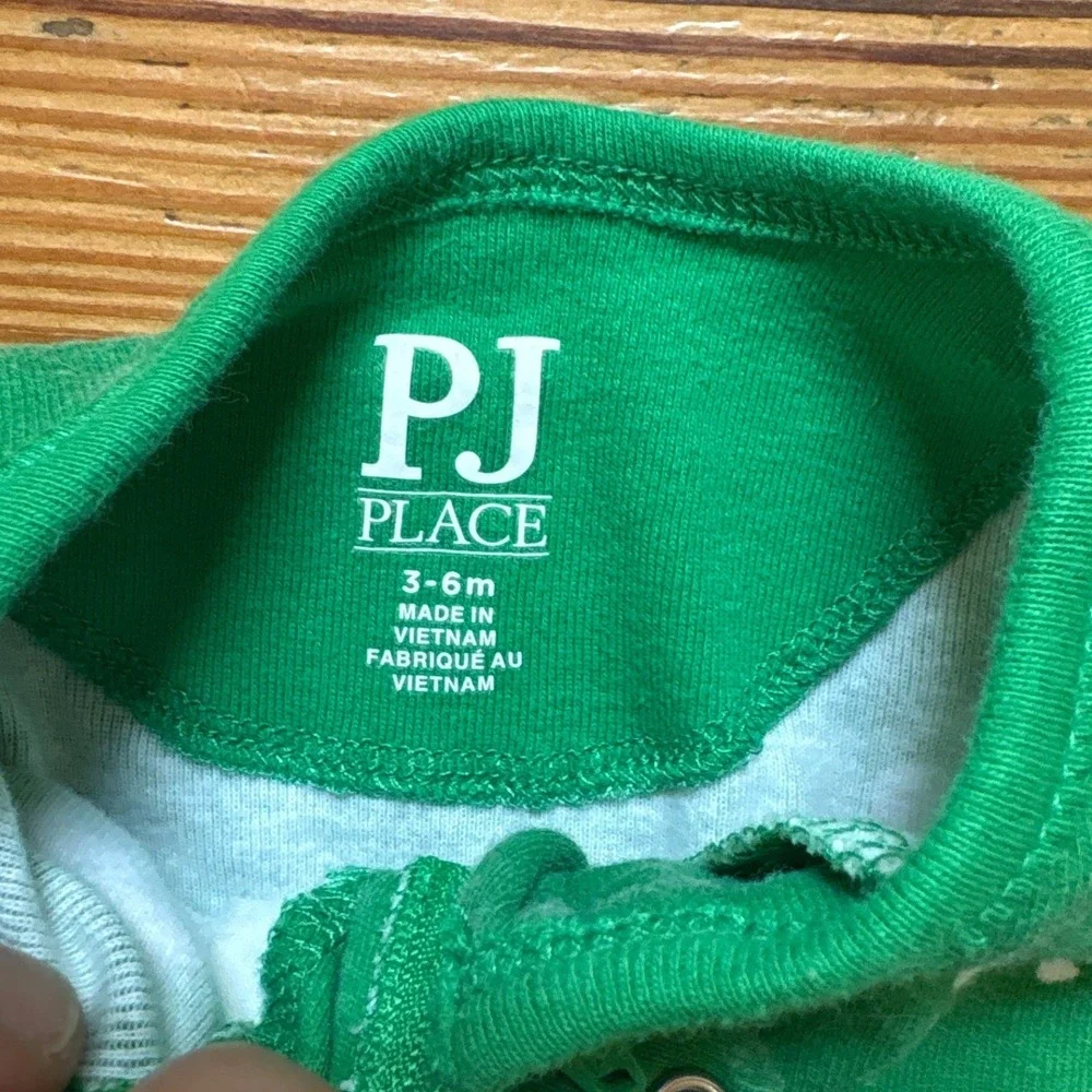 PJ Place Footed Sleeper Baby Green Good Shamrock St Patricks Day SIZE‎ 3-6m
